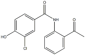 N-(2-acetylphenyl)-3-chloro-4-hydroxybenzamide Struktur