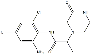 N-(2-amino-4,6-dichlorophenyl)-2-(3-oxopiperazin-1-yl)propanamide Struktur