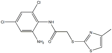 N-(2-amino-4,6-dichlorophenyl)-2-[(4-methyl-1,3-thiazol-2-yl)sulfanyl]acetamide Struktur