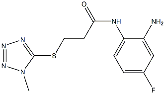 N-(2-amino-4-fluorophenyl)-3-[(1-methyl-1H-1,2,3,4-tetrazol-5-yl)sulfanyl]propanamide Struktur