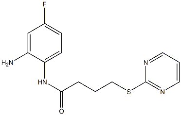 N-(2-amino-4-fluorophenyl)-4-(pyrimidin-2-ylsulfanyl)butanamide Struktur