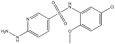 N-(5-chloro-2-methoxyphenyl)-6-hydrazinylpyridine-3-sulfonamide Struktur