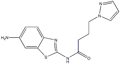 N-(6-amino-1,3-benzothiazol-2-yl)-4-(1H-pyrazol-1-yl)butanamide Struktur