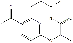 N-(butan-2-yl)-2-(4-propanoylphenoxy)propanamide Struktur