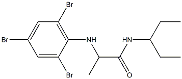 N-(pentan-3-yl)-2-[(2,4,6-tribromophenyl)amino]propanamide Struktur