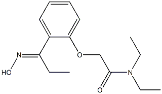 N,N-diethyl-2-{2-[(1E)-N-hydroxypropanimidoyl]phenoxy}acetamide Struktur