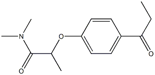 N,N-dimethyl-2-(4-propanoylphenoxy)propanamide Struktur