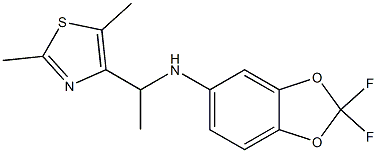 N-[1-(2,5-dimethyl-1,3-thiazol-4-yl)ethyl]-2,2-difluoro-2H-1,3-benzodioxol-5-amine Struktur