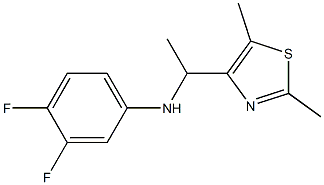 N-[1-(2,5-dimethyl-1,3-thiazol-4-yl)ethyl]-3,4-difluoroaniline Struktur