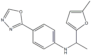 N-[1-(5-methylfuran-2-yl)ethyl]-4-(1,3,4-oxadiazol-2-yl)aniline Struktur