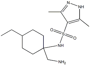 N-[1-(aminomethyl)-4-ethylcyclohexyl]-3,5-dimethyl-1H-pyrazole-4-sulfonamide Struktur