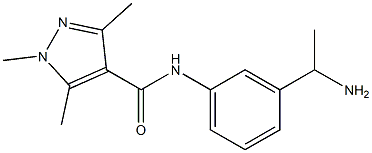 N-[3-(1-aminoethyl)phenyl]-1,3,5-trimethyl-1H-pyrazole-4-carboxamide Struktur