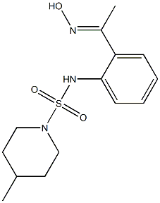 N-{2-[1-(hydroxyimino)ethyl]phenyl}-4-methylpiperidine-1-sulfonamide Struktur