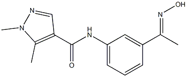 N-{3-[1-(hydroxyimino)ethyl]phenyl}-1,5-dimethyl-1H-pyrazole-4-carboxamide Struktur