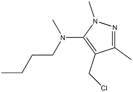 N-butyl-4-(chloromethyl)-N,1,3-trimethyl-1H-pyrazol-5-amine Struktur