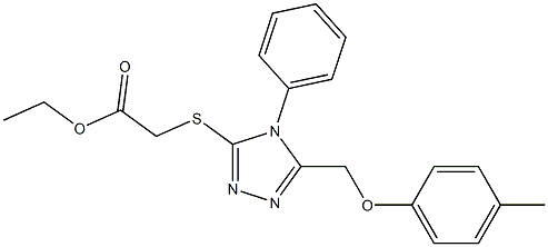 ethyl [(5-{[(4-methylphenyl)oxy]methyl}-4-phenyl-4H-1,2,4-triazol-3-yl)sulfanyl]acetate Struktur