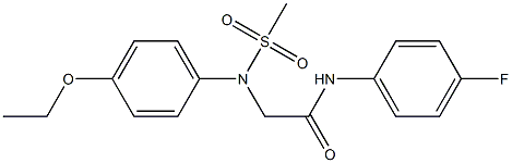 2-[4-ethoxy(methylsulfonyl)anilino]-N-(4-fluorophenyl)acetamide Struktur