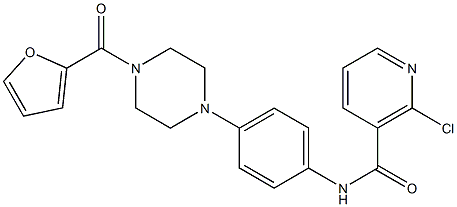 2-chloro-N-{4-[4-(2-furoyl)-1-piperazinyl]phenyl}nicotinamide Struktur