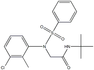 N-(tert-butyl)-2-[3-chloro-2-methyl(phenylsulfonyl)anilino]acetamide Struktur