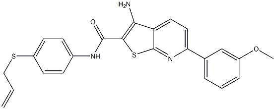 N-[4-(allylsulfanyl)phenyl]-3-amino-6-(3-methoxyphenyl)thieno[2,3-b]pyridine-2-carboxamide Struktur