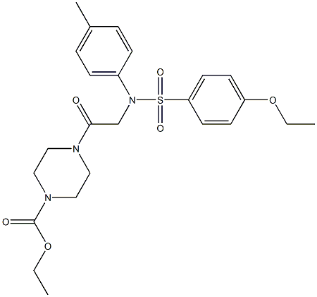 ethyl 4-({[(4-ethoxyphenyl)sulfonyl]-4-methylanilino}acetyl)-1-piperazinecarboxylate Struktur