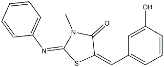 5-(3-hydroxybenzylidene)-3-methyl-2-(phenylimino)-1,3-thiazolidin-4-one Struktur