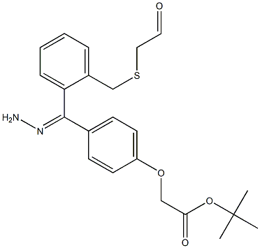 tert-butyl (4-{2-[(benzylsulfanyl)acetyl]carbohydrazonoyl}phenoxy)acetate Struktur