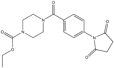 ethyl 4-[4-(2,5-dioxo-1-pyrrolidinyl)benzoyl]-1-piperazinecarboxylate Struktur