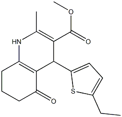 methyl 4-(5-ethylthien-2-yl)-2-methyl-5-oxo-1,4,5,6,7,8-hexahydroquinoline-3-carboxylate Struktur