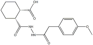 (1S,2R)-2-({2-[2-(4-methoxyphenyl)acetyl]hydrazino}carbonyl)cyclohexanecarboxylic acid Struktur