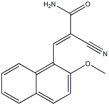 (E)-2-cyano-3-(2-methoxy-1-naphthyl)-2-propenamide Struktur