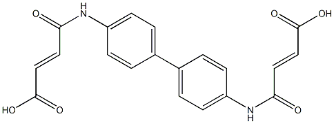 (E)-4-[(4'-{[(E)-4-hydroxy-4-oxo-2-butenoyl]amino}[1,1'-biphenyl]-4-yl)amino]-4-oxo-2-butenoic acid Struktur