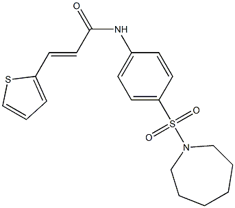 (E)-N-[4-(1-azepanylsulfonyl)phenyl]-3-(2-thienyl)-2-propenamide Struktur