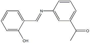 1-(3-{[(E)-(2-hydroxyphenyl)methylidene]amino}phenyl)-1-ethanone Struktur