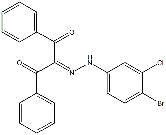 1,3-diphenyl-1,2,3-propanetrione 2-[N-(4-bromo-3-chlorophenyl)hydrazone] Struktur