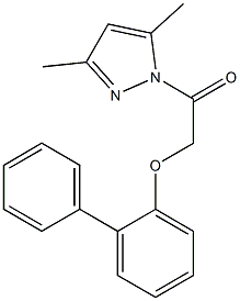 2-([1,1'-biphenyl]-2-yloxy)-1-(3,5-dimethyl-1H-pyrazol-1-yl)-1-ethanone Struktur