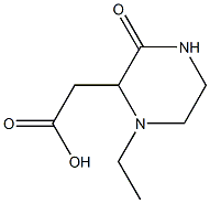 2-(1-ethyl-3-oxo-2-piperazinyl)acetic acid Struktur