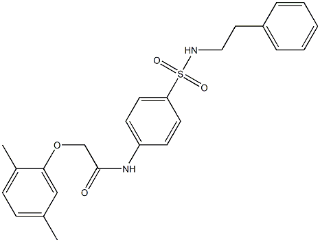 2-(2,5-dimethylphenoxy)-N-{4-[(phenethylamino)sulfonyl]phenyl}acetamide Struktur