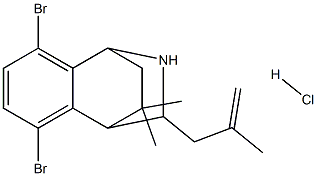 3,6-dibromo-11,11-dimethyl-10-(2-methylprop-2-enyl)-9-azatricyclo[6.2.2.0~2,7~]dodeca-2,4,6-triene hydrochloride Struktur