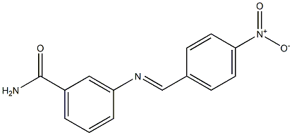 3-{[(E)-(4-nitrophenyl)methylidene]amino}benzamide Struktur