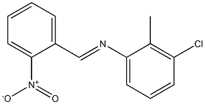 N-(3-chloro-2-methylphenyl)-N-[(E)-(2-nitrophenyl)methylidene]amine Struktur