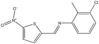 N-(3-chloro-2-methylphenyl)-N-[(E)-(5-nitro-2-thienyl)methylidene]amine Struktur