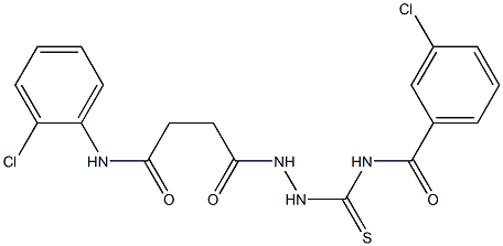 3-chloro-N-({2-[4-(2-chloroanilino)-4-oxobutanoyl]hydrazino}carbothioyl)benzamide Struktur