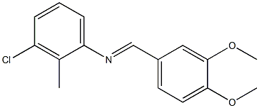 N-(3-chloro-2-methylphenyl)-N-[(E)-(3,4-dimethoxyphenyl)methylidene]amine Struktur