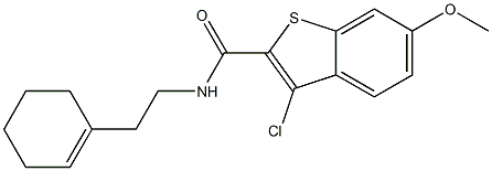 3-chloro-N-[2-(1-cyclohexen-1-yl)ethyl]-6-methoxy-1-benzothiophene-2-carboxamide Struktur