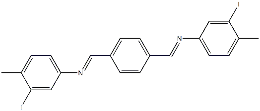 N-(3-iodo-4-methylphenyl)-N-[(E)-(4-{[(3-iodo-4-methylphenyl)imino]methyl}phenyl)methylidene]amine Struktur