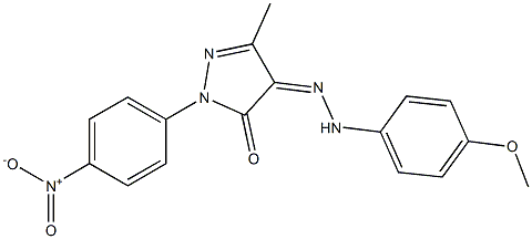 3-methyl-1-(4-nitrophenyl)-1H-pyrazole-4,5-dione 4-[N-(4-methoxyphenyl)hydrazone] Struktur