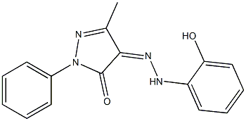 3-methyl-1-phenyl-1H-pyrazole-4,5-dione 4-[N-(2-hydroxyphenyl)hydrazone] Struktur