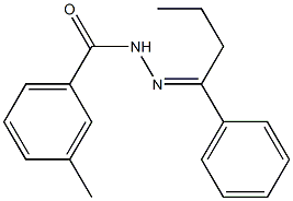 3-methyl-N'-[(E)-1-phenylbutylidene]benzohydrazide Struktur