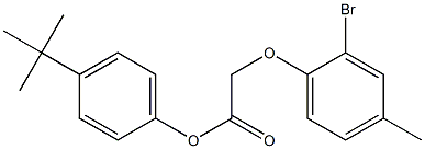 4-(tert-butyl)phenyl 2-(2-bromo-4-methylphenoxy)acetate Struktur